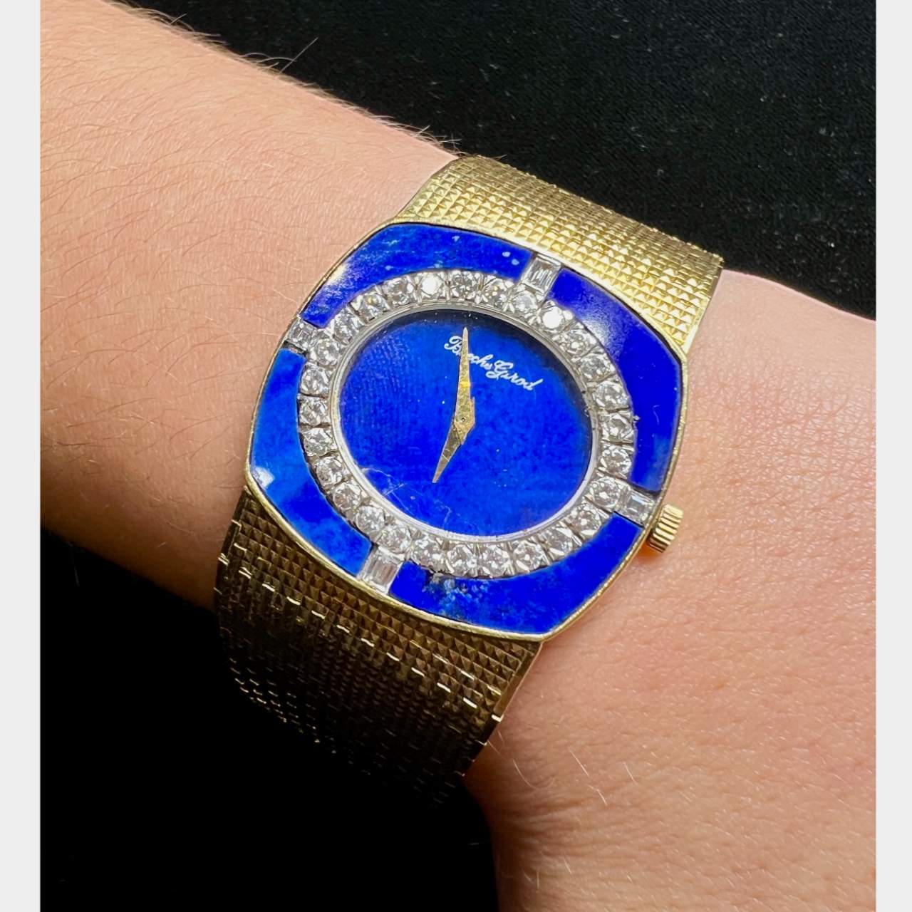 Buche Girod 18K Yellow Gold Lapis Lazuli Watch