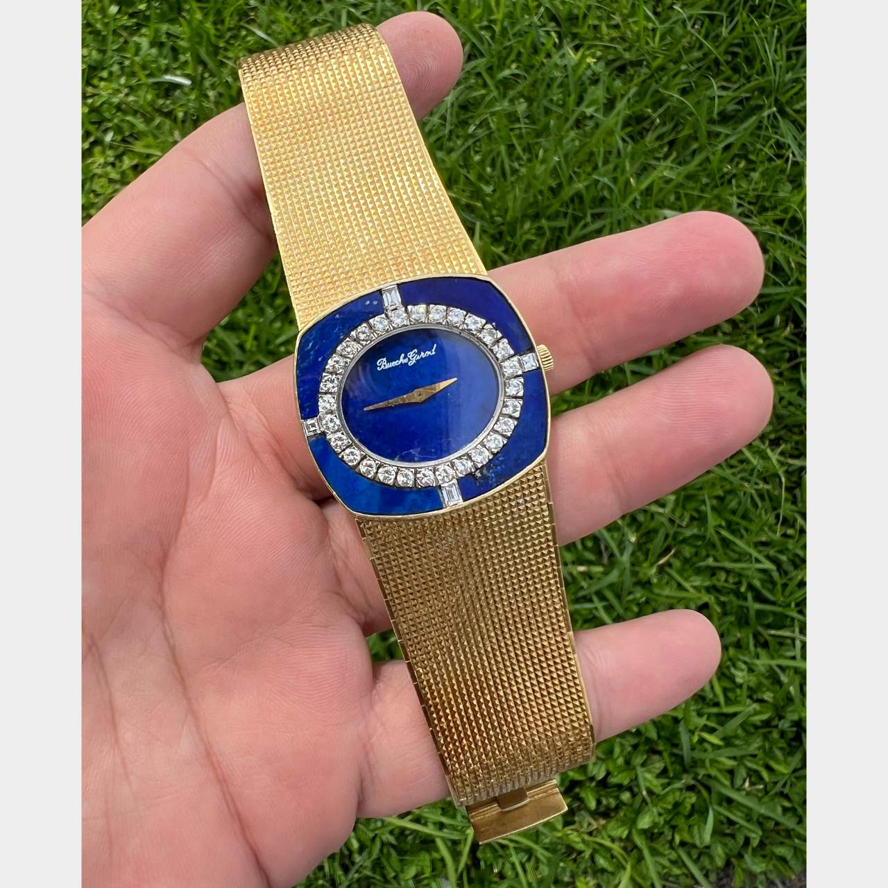 Buche Girod 18K Yellow Gold Lapis Lazuli Watch