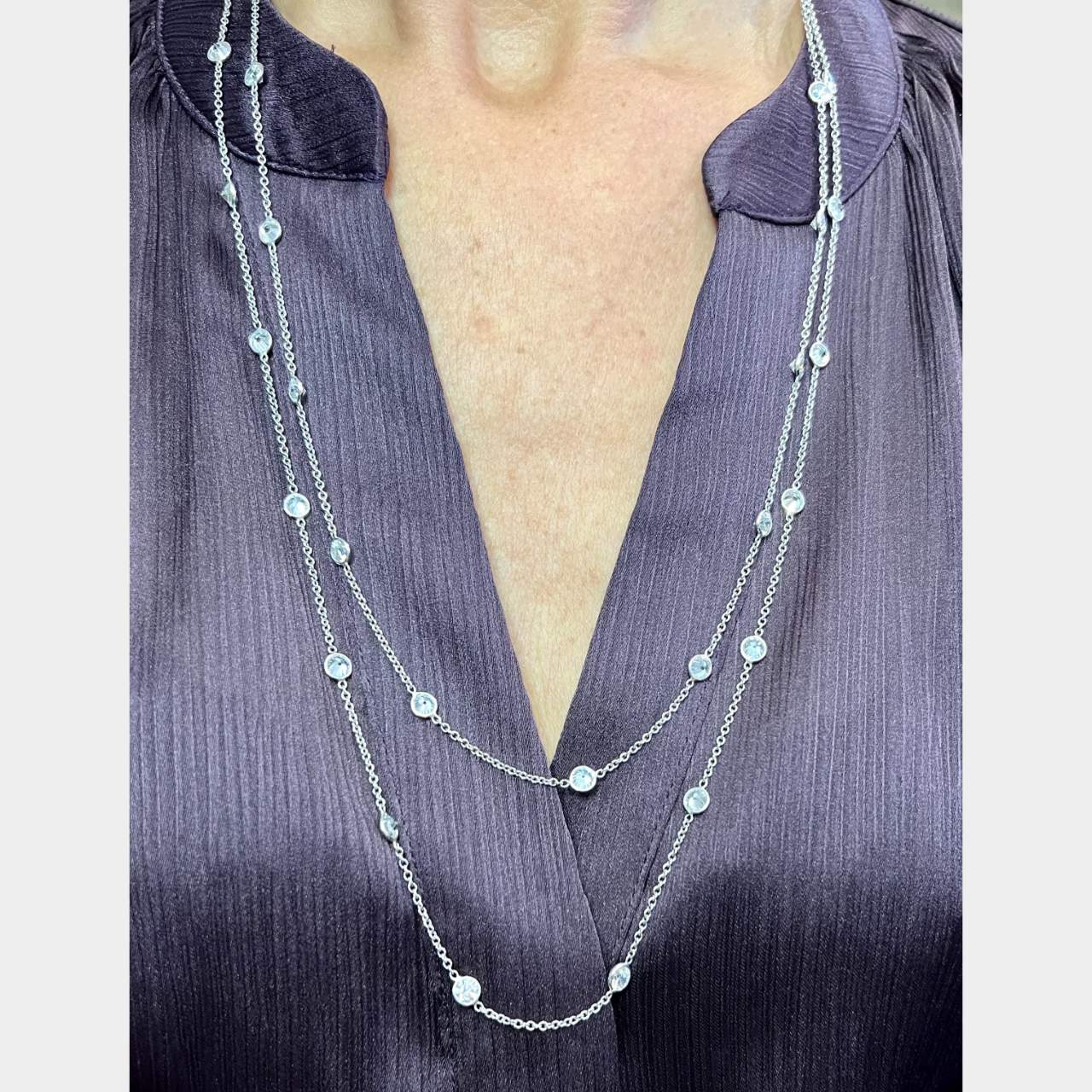 Platinum 15.00 Ct. Diamond by the Yard Necklace