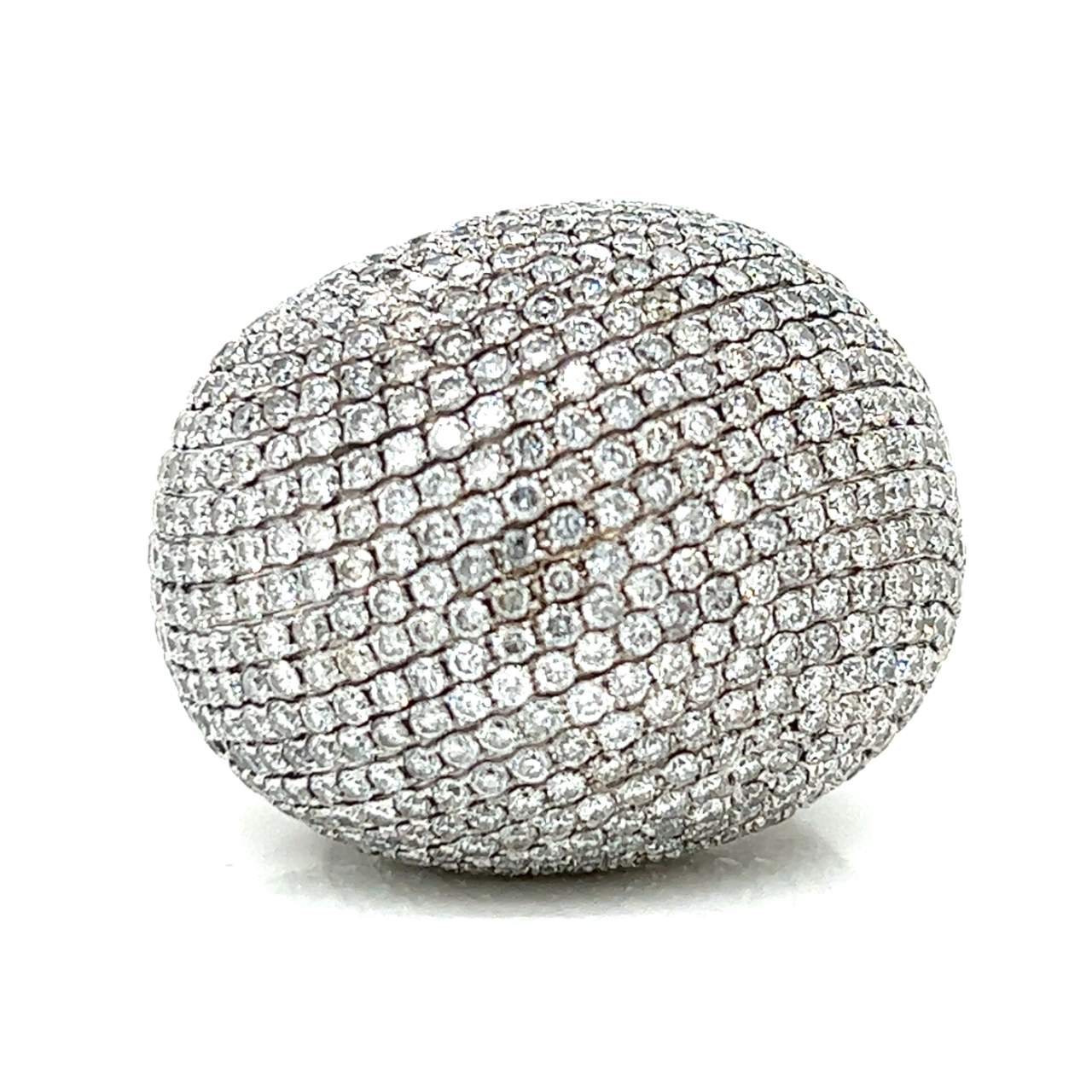 18K White Gold 15.00 Ct. Diamond Cocktail Ring