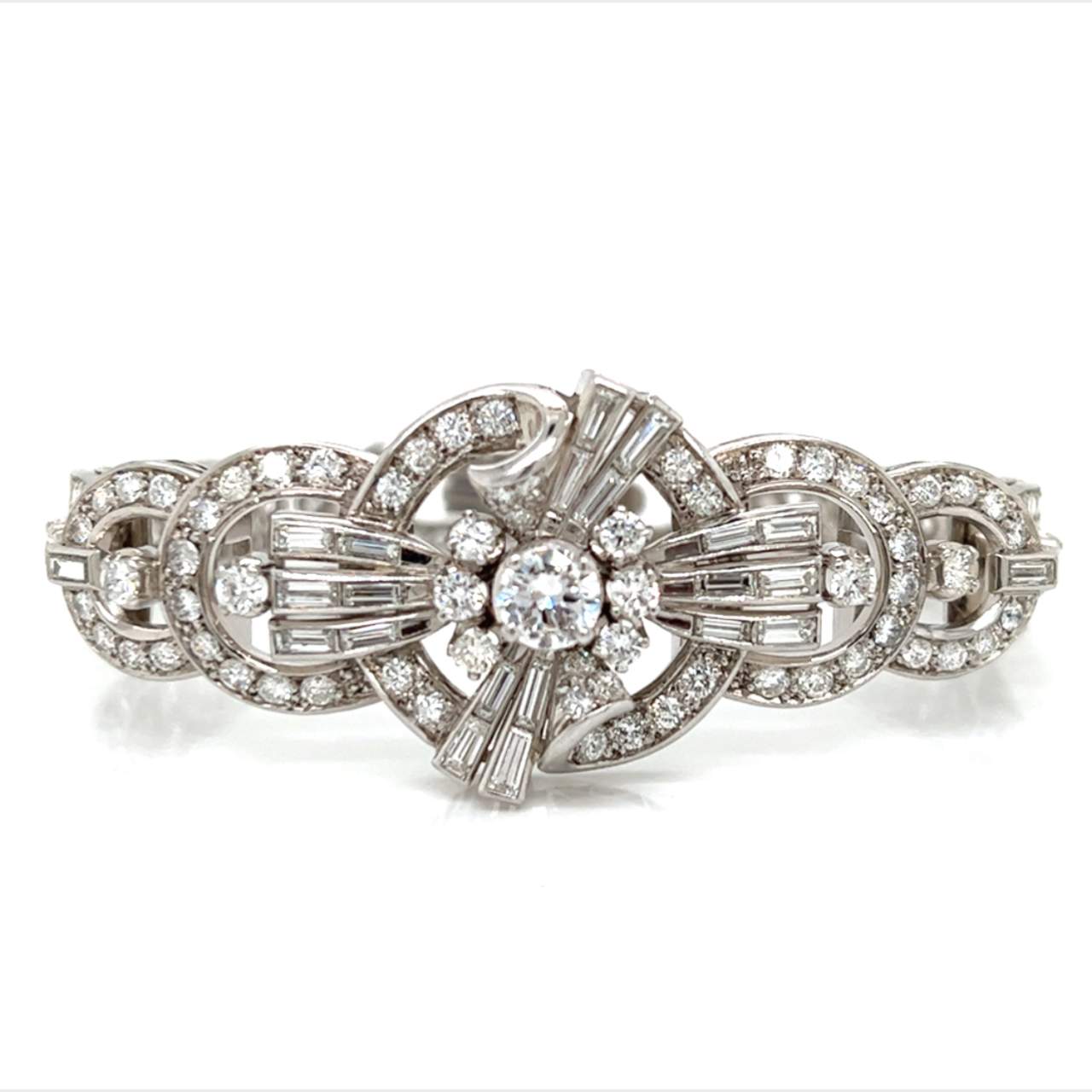 Art Deco Platinum 10.20 Ct. Diamond Bracelet