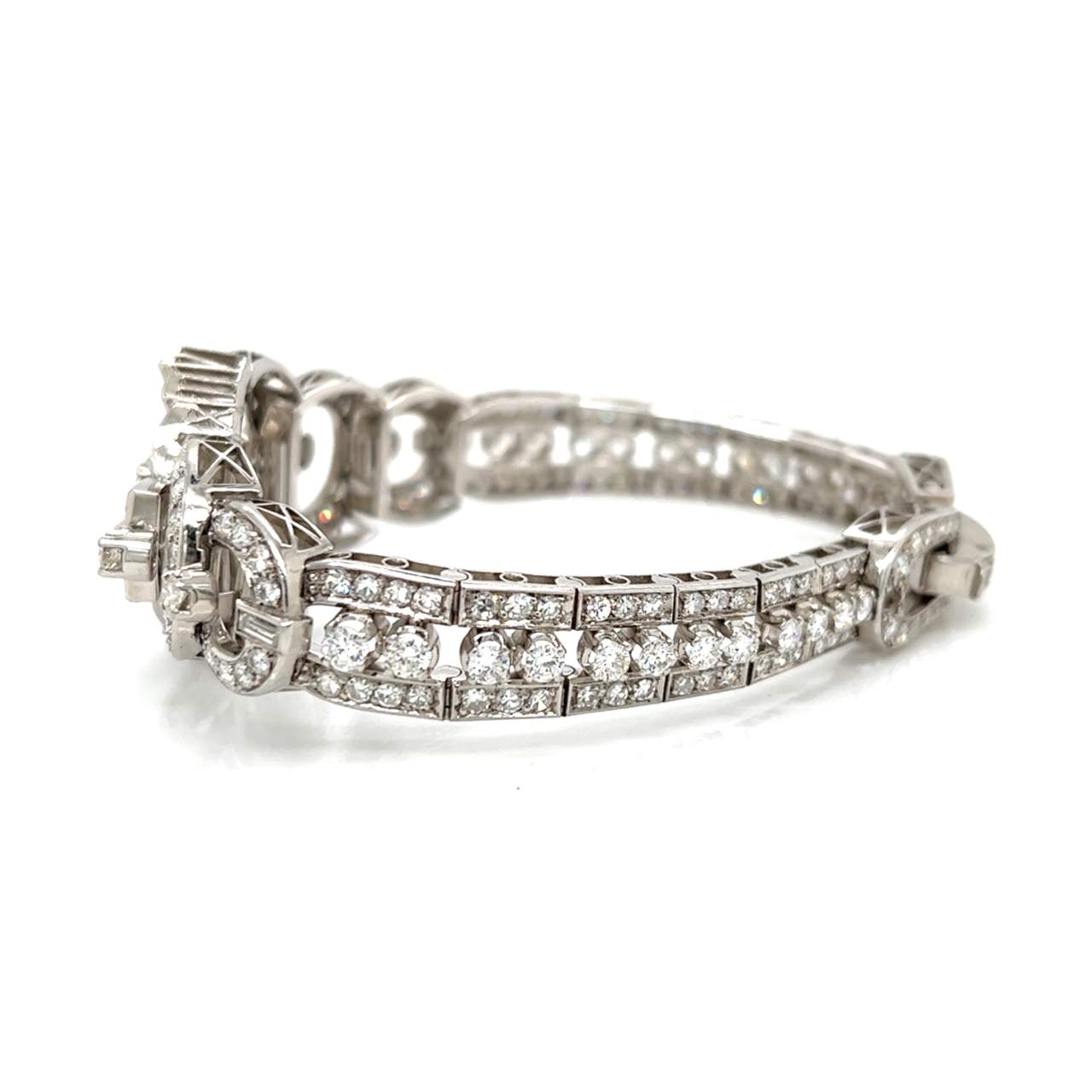 Art Deco Platinum 10.20 Ct. Diamond Bracelet