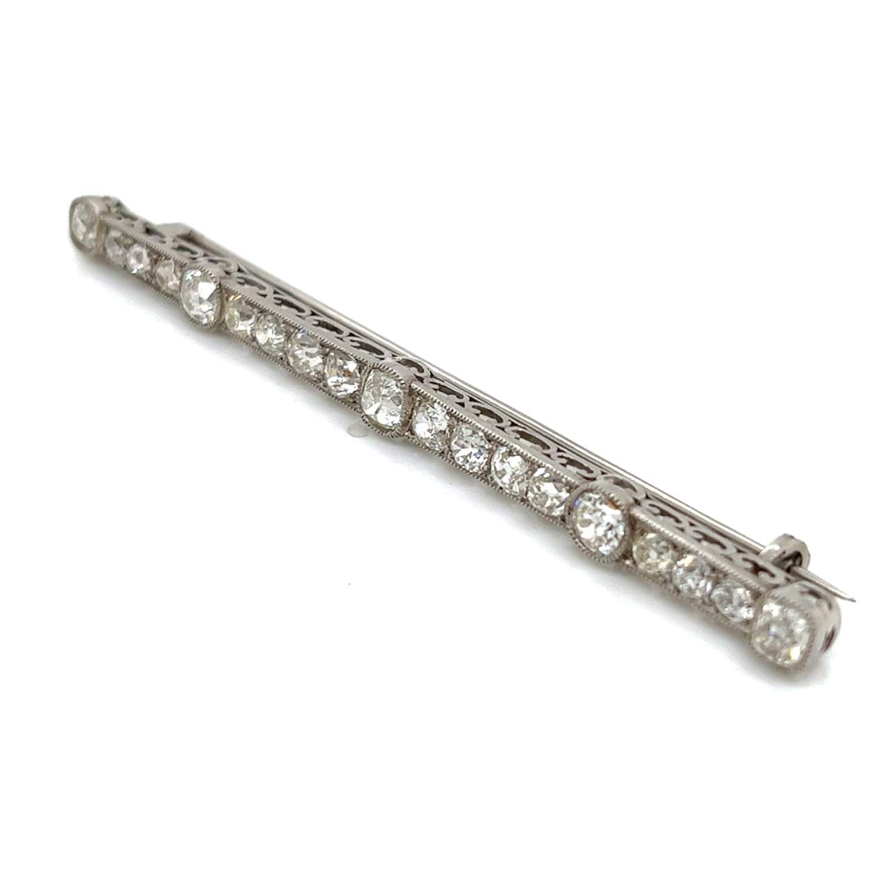 Art Deco Platinum 7.50 Ct. Diamond Pin