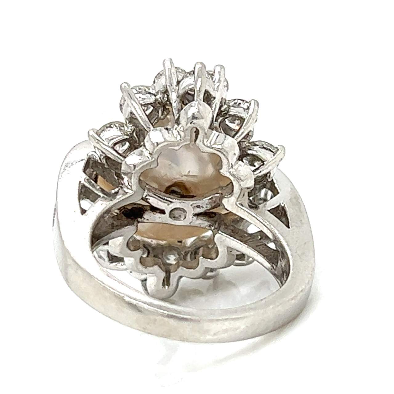 Platinum South Sea Pearl & Diamond Ring