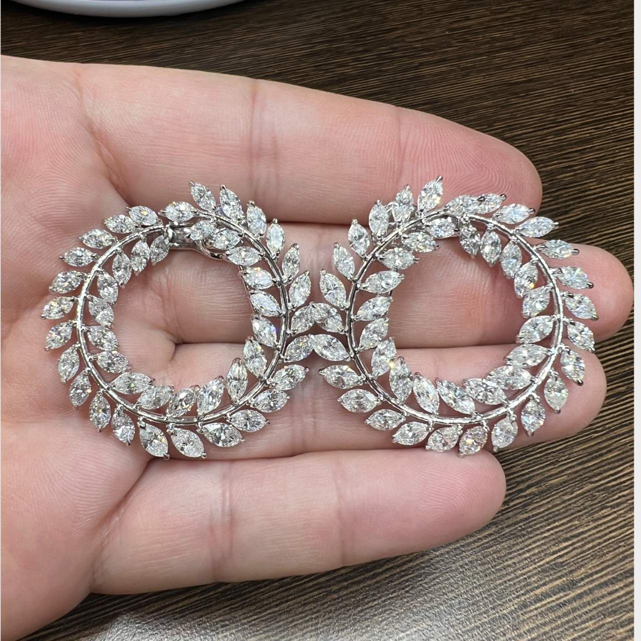 Platinum 16.46 Ct. Diamond Earrings