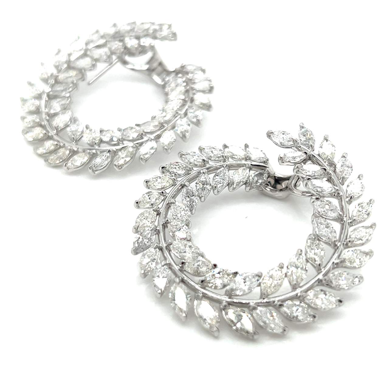 Platinum 16.46 Ct. Diamond Earrings