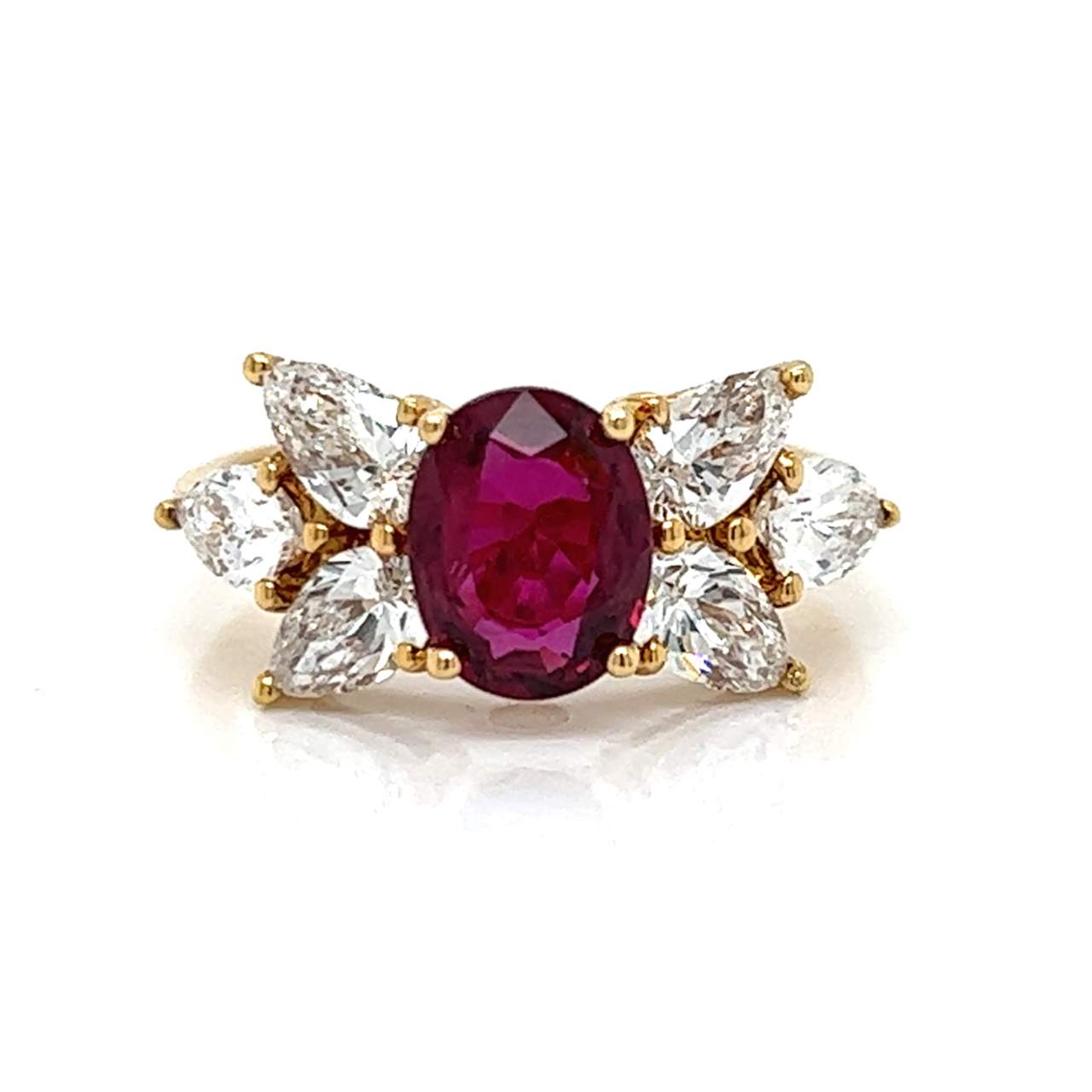 18K Yellow Gold Ruby & Diamond Ring