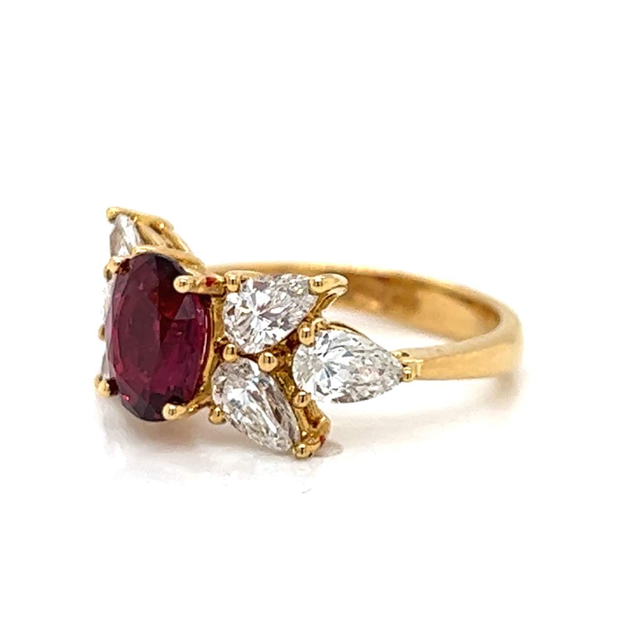 18K Yellow Gold Ruby & Diamond Ring