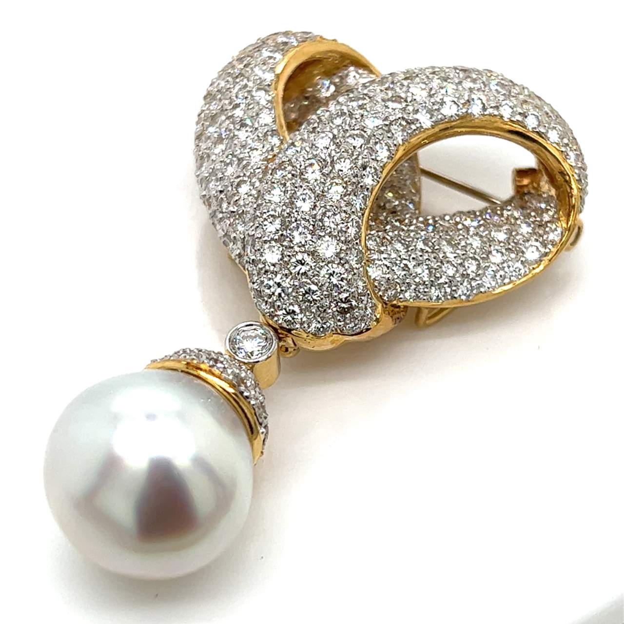 South Sea Pearl & Diamond Brooch