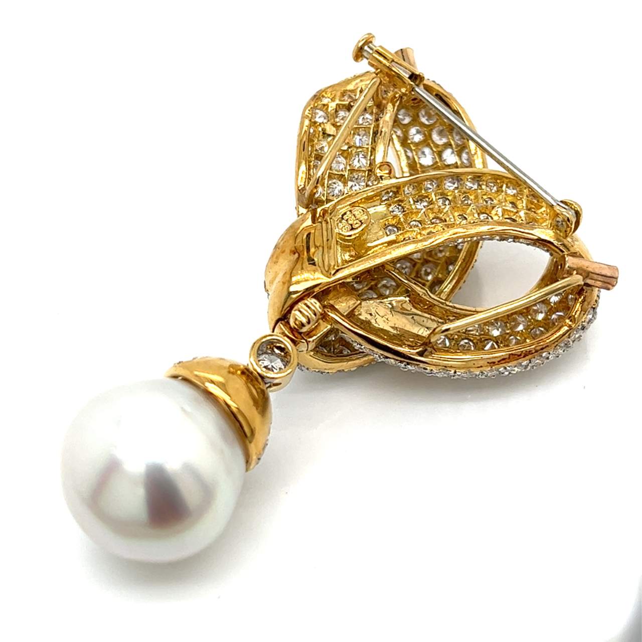 South Sea Pearl & Diamond Brooch
