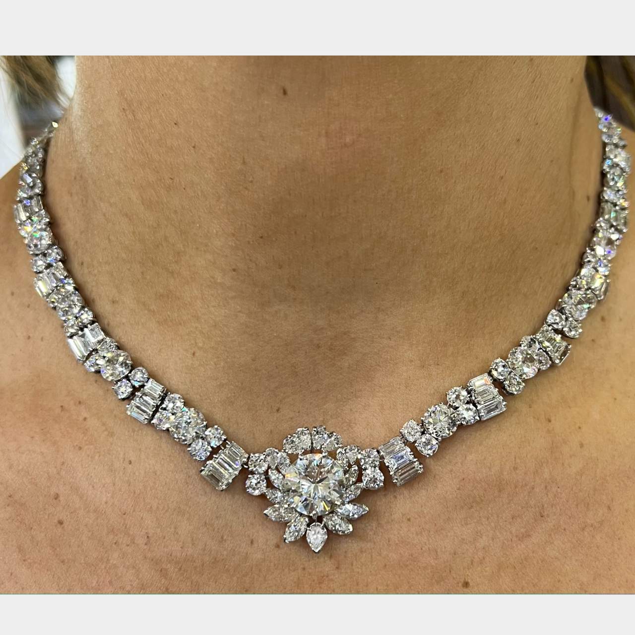 1950’s Platinum 62.40 Ct. Diamond Necklace