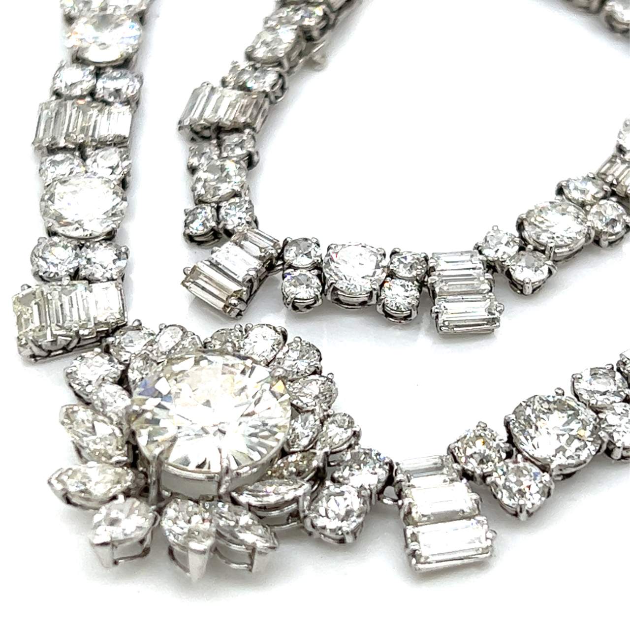 1950’s Platinum 62.40 Ct. Diamond Necklace