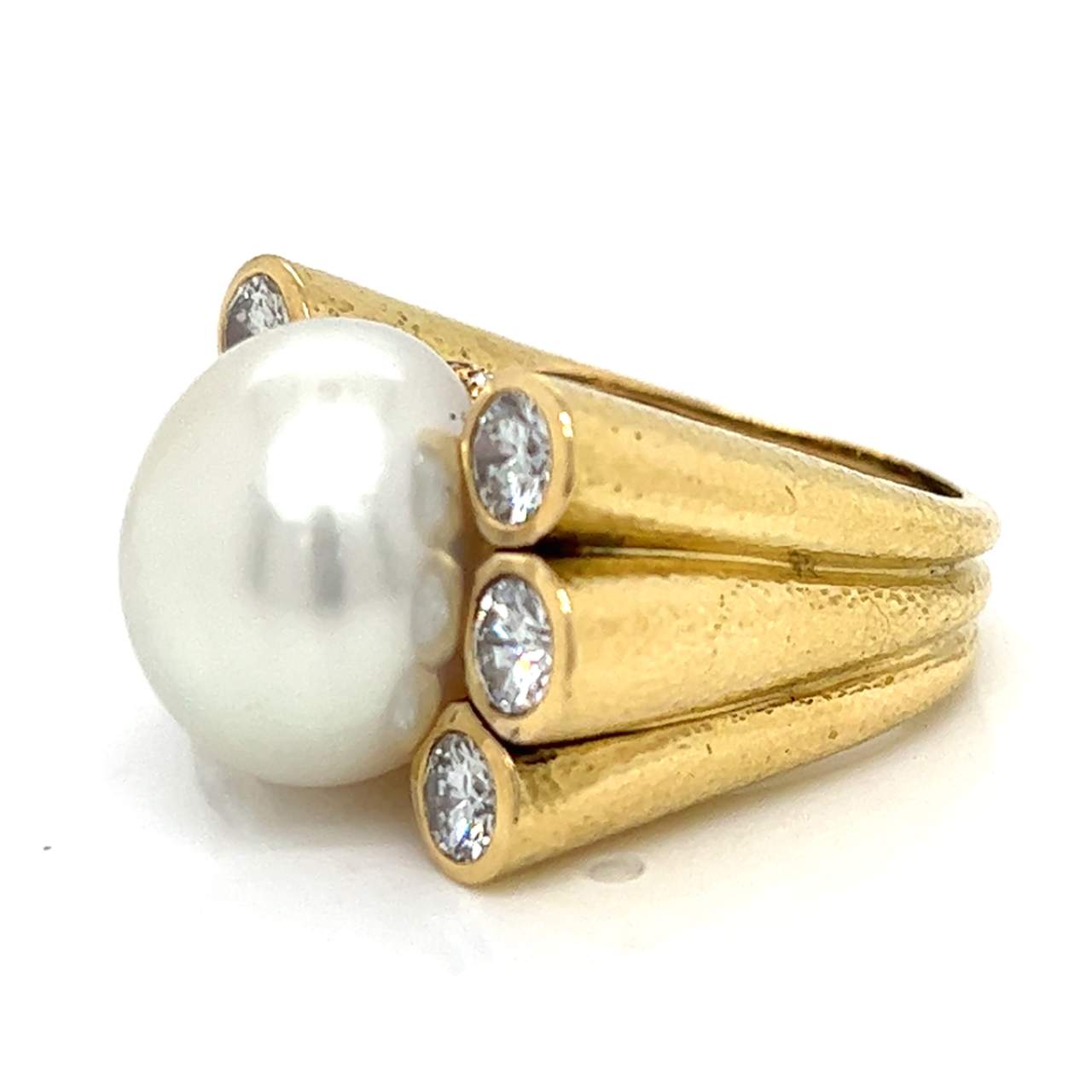 David Webb 18K & Platinum South Sea Pearl and Diamond Ring