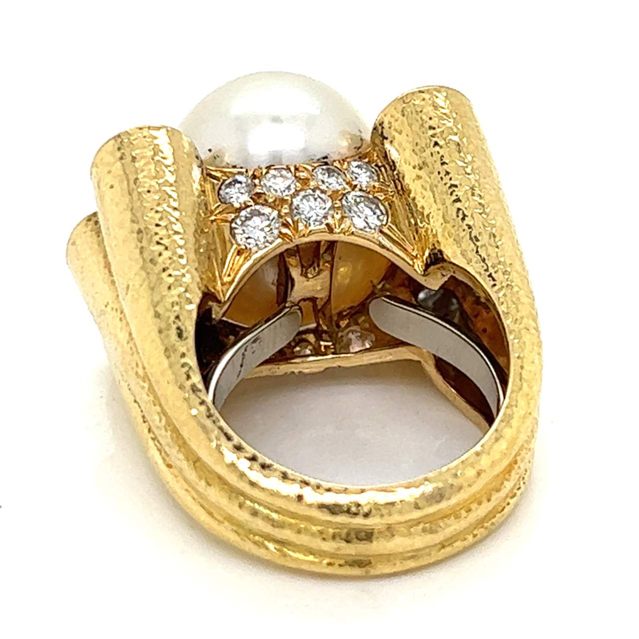 David Webb 18K & Platinum South Sea Pearl and Diamond Ring