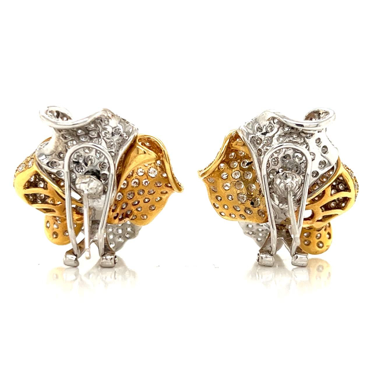 18K Yellow & White Gold 7.00 Ct. Diamond Earrings