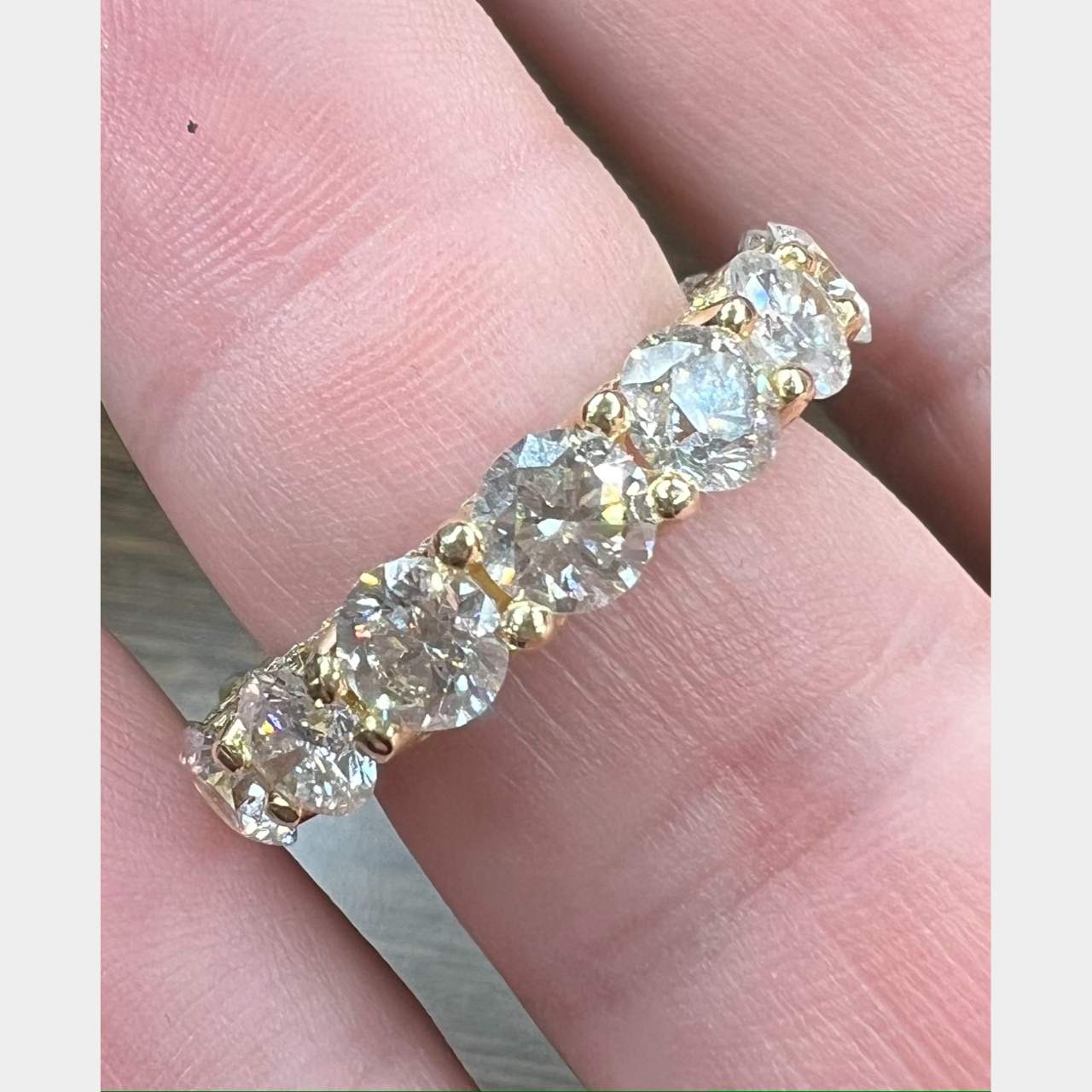 14K Yellow gold 7.95Ct. Diamond Eternity Band
