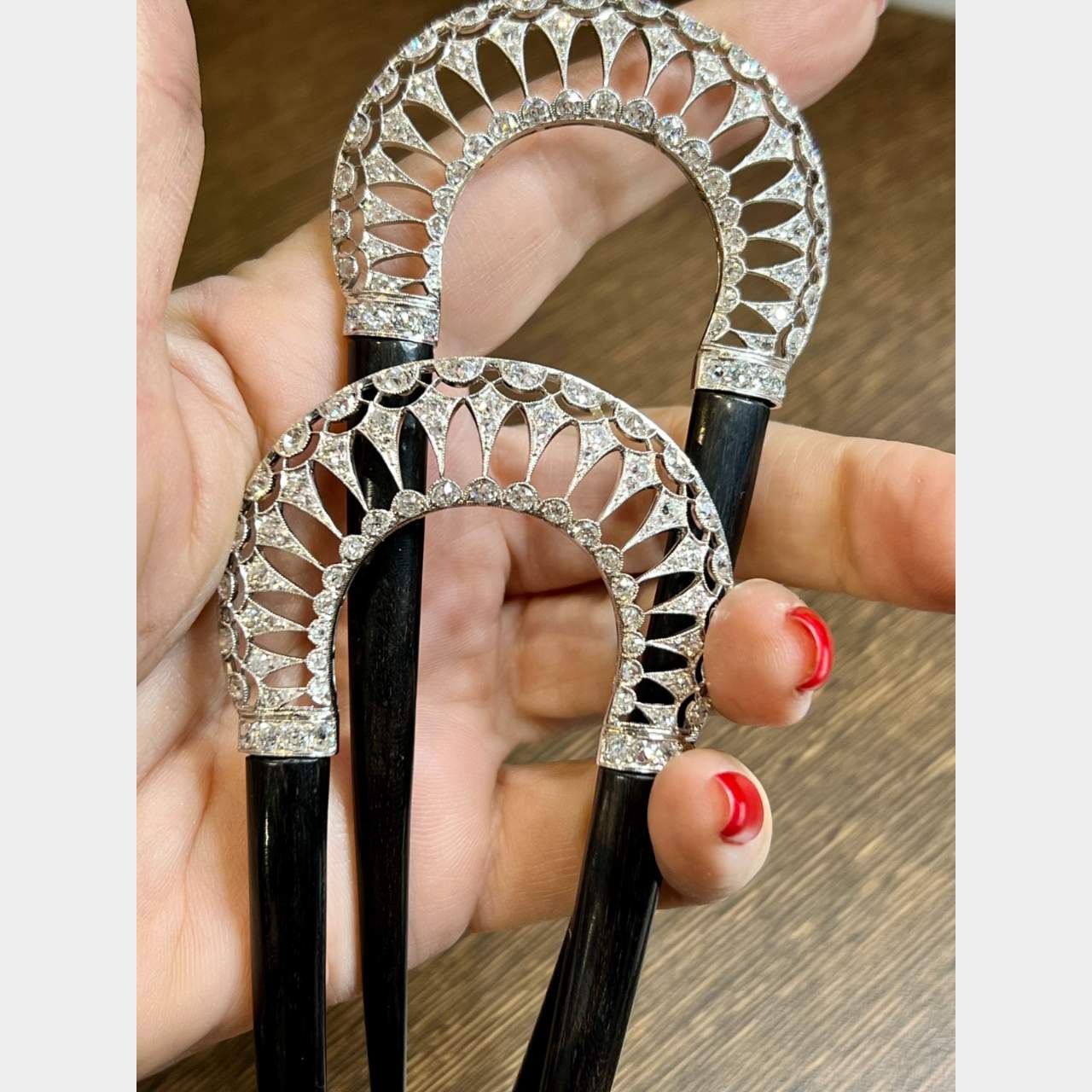 Belle Epoque Platinum Diamond Hair Combs