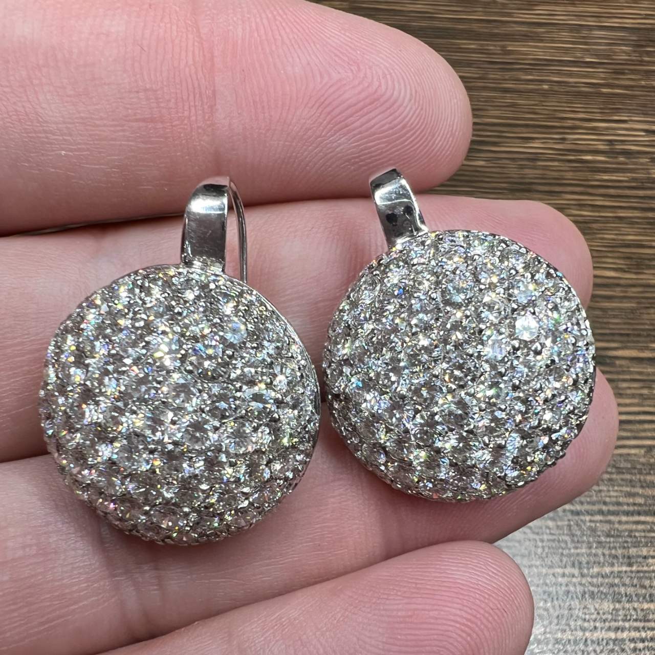 18K White Gold 13.00 Ct. Diamond Earrings