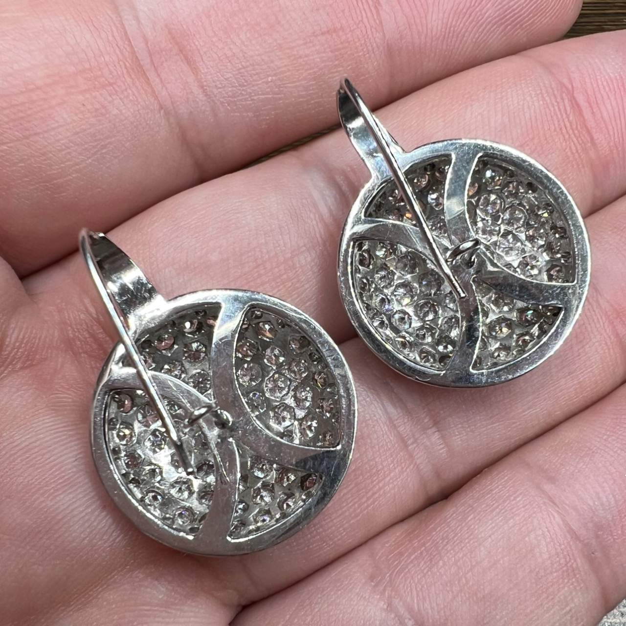 18K White Gold 13.00 Ct. Diamond Earrings