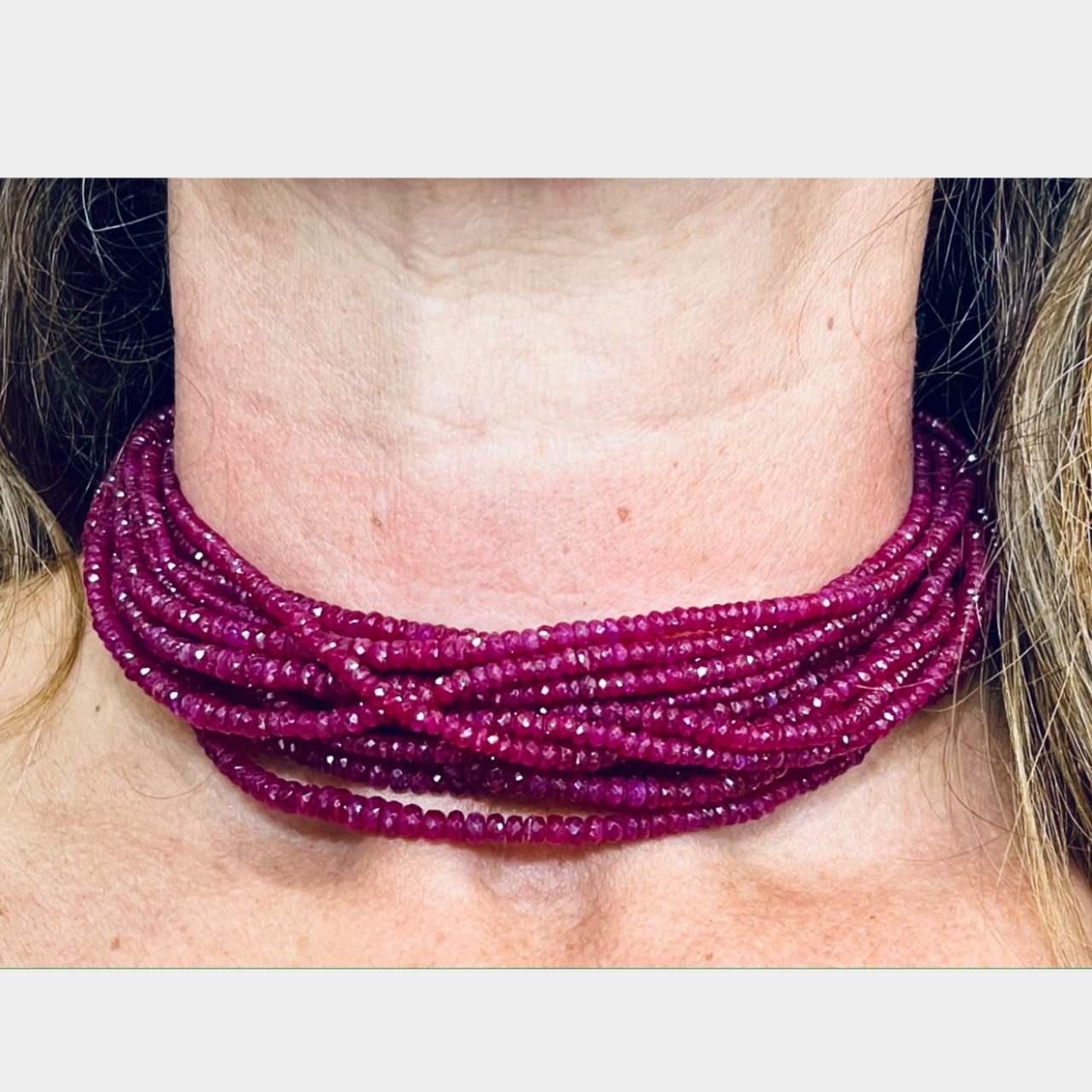 E.I. Gigi 18K Yellow Gold Ruby Bead Necklace