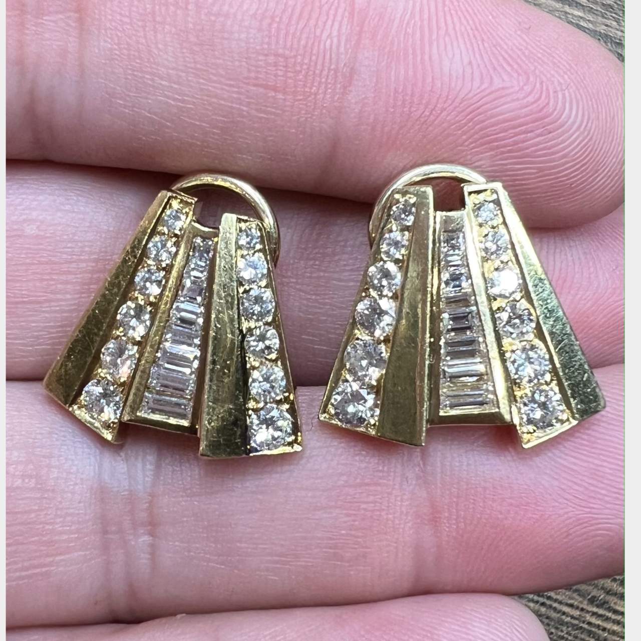 18K Yellow Gold 2.80 Ct. Diamond Earrings