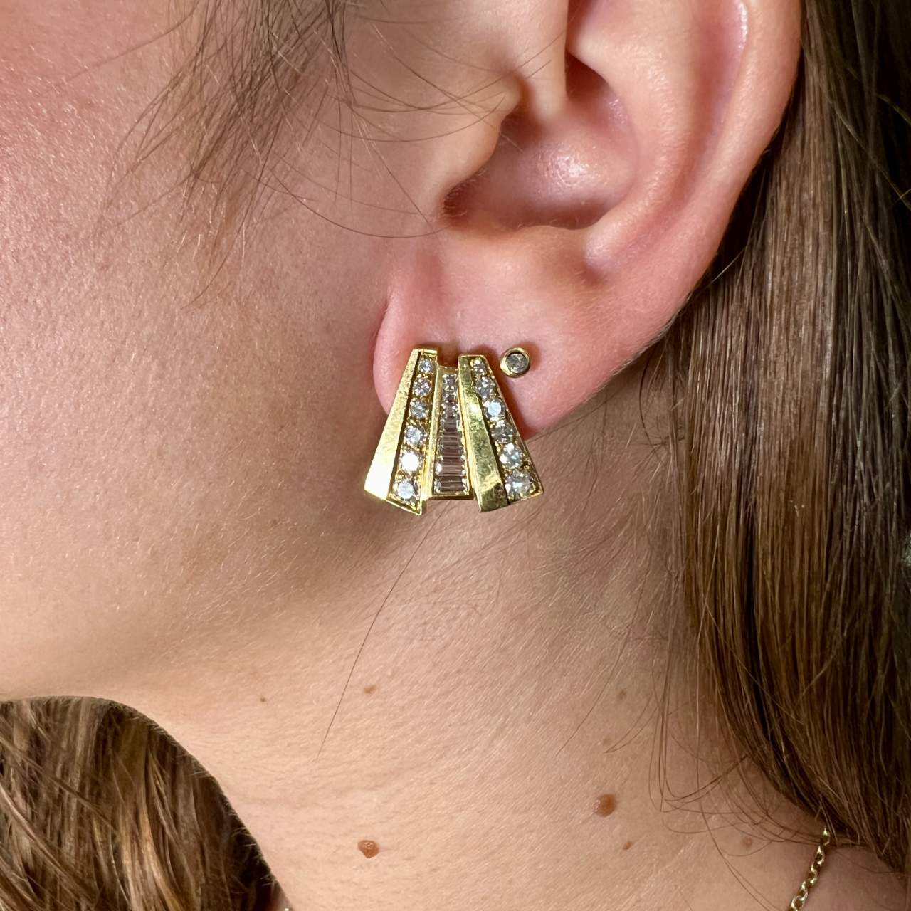 18K Yellow Gold 2.80 Ct. Diamond Earrings