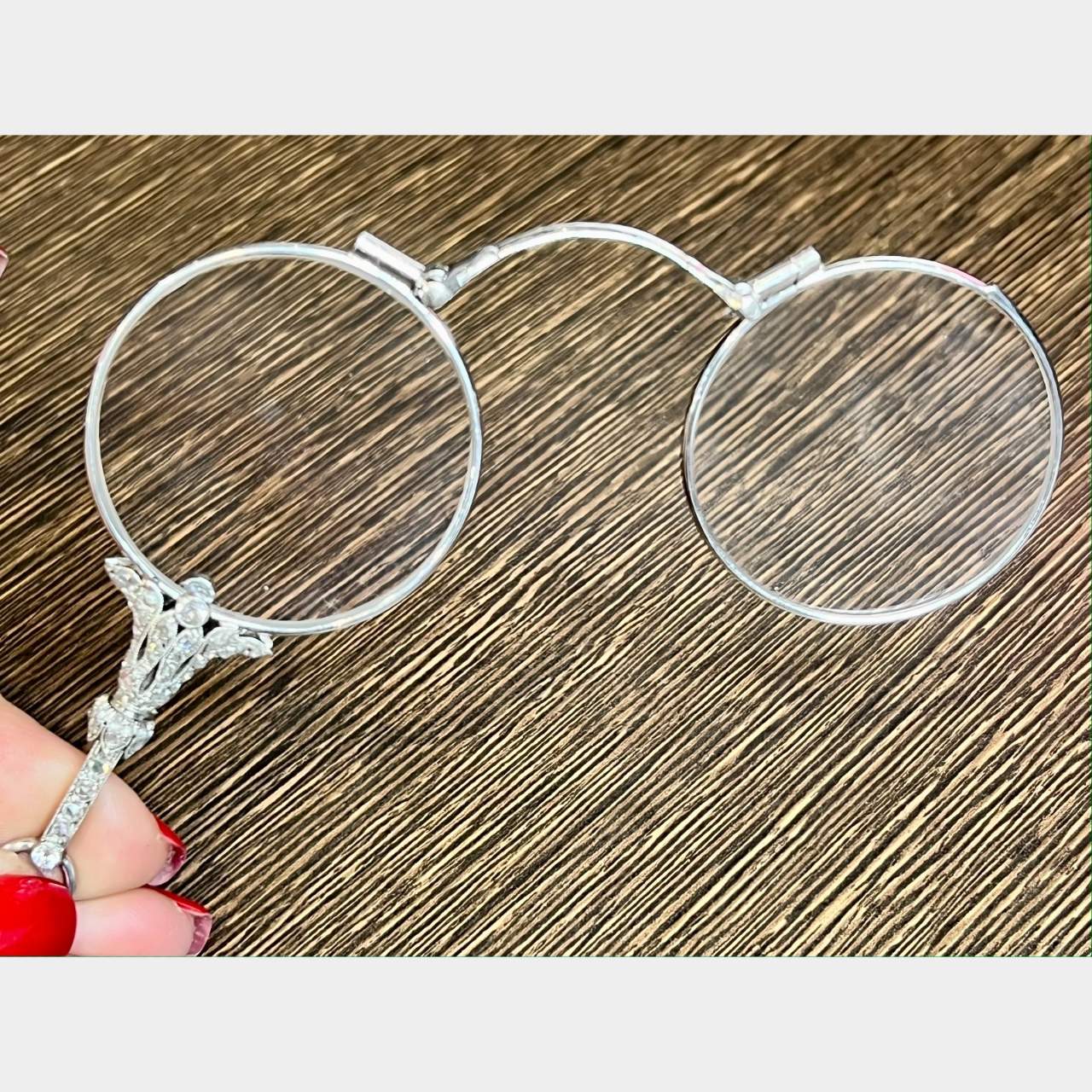 Art Deco Platinum Diamond Lorgnette