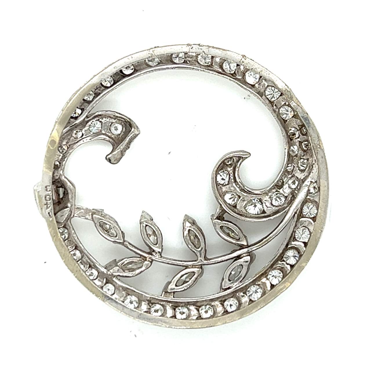 Art Deco Platinum 3.40 Ct. Diamond Brooch