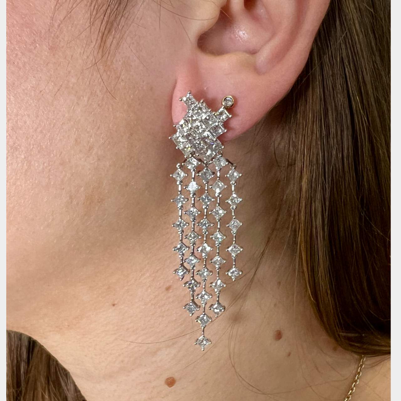 18K White Gold 10.44 Ct. Diamond Earrings