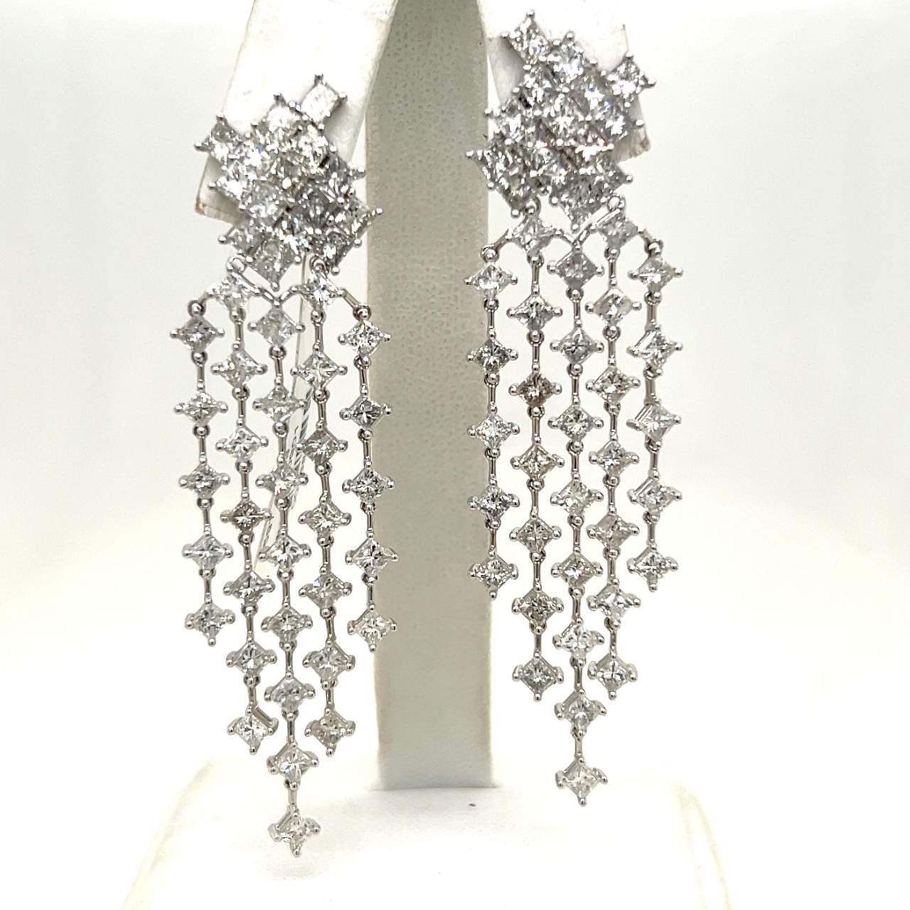 18K White Gold 10.44 Ct. Diamond Earrings