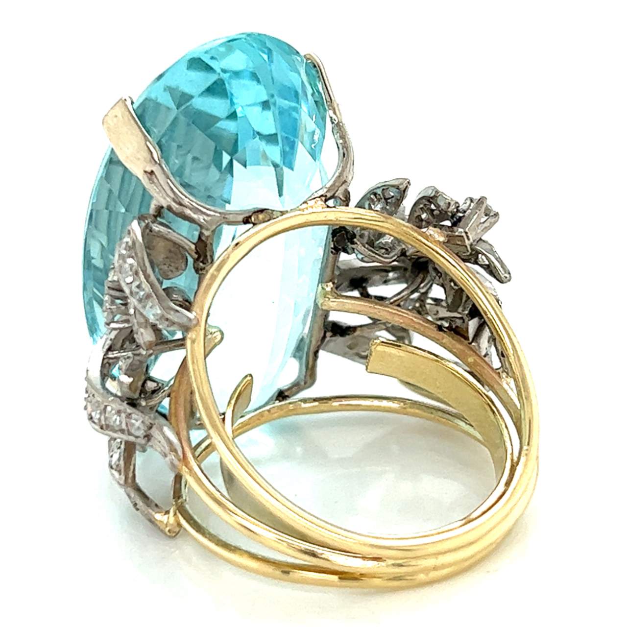 18K Yellow & White Gold 62.40 Ct. Aquamarine Ring
