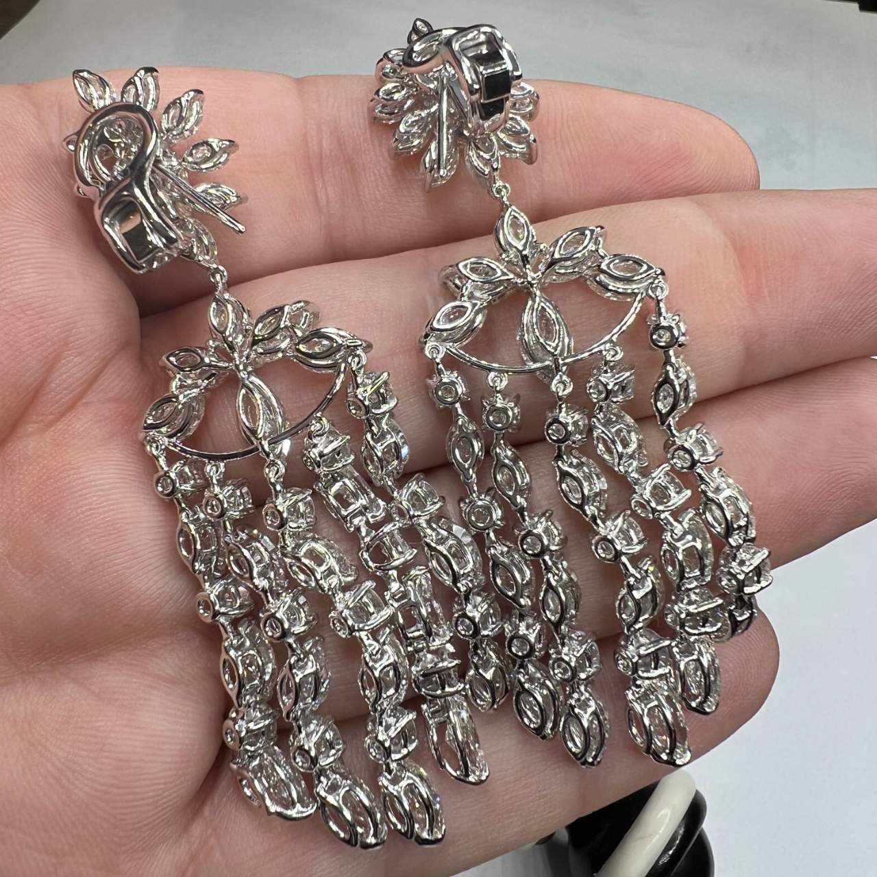 Platinum 22.23 Ct. Diamond Chandelier Earrings