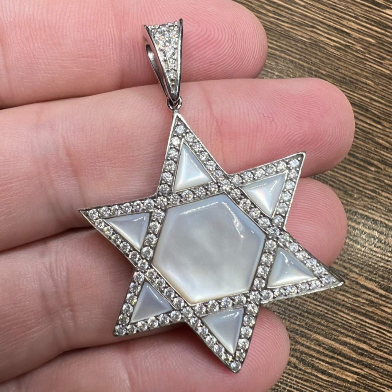 Kabana 14K White Gold Diamond Star of David Pendant