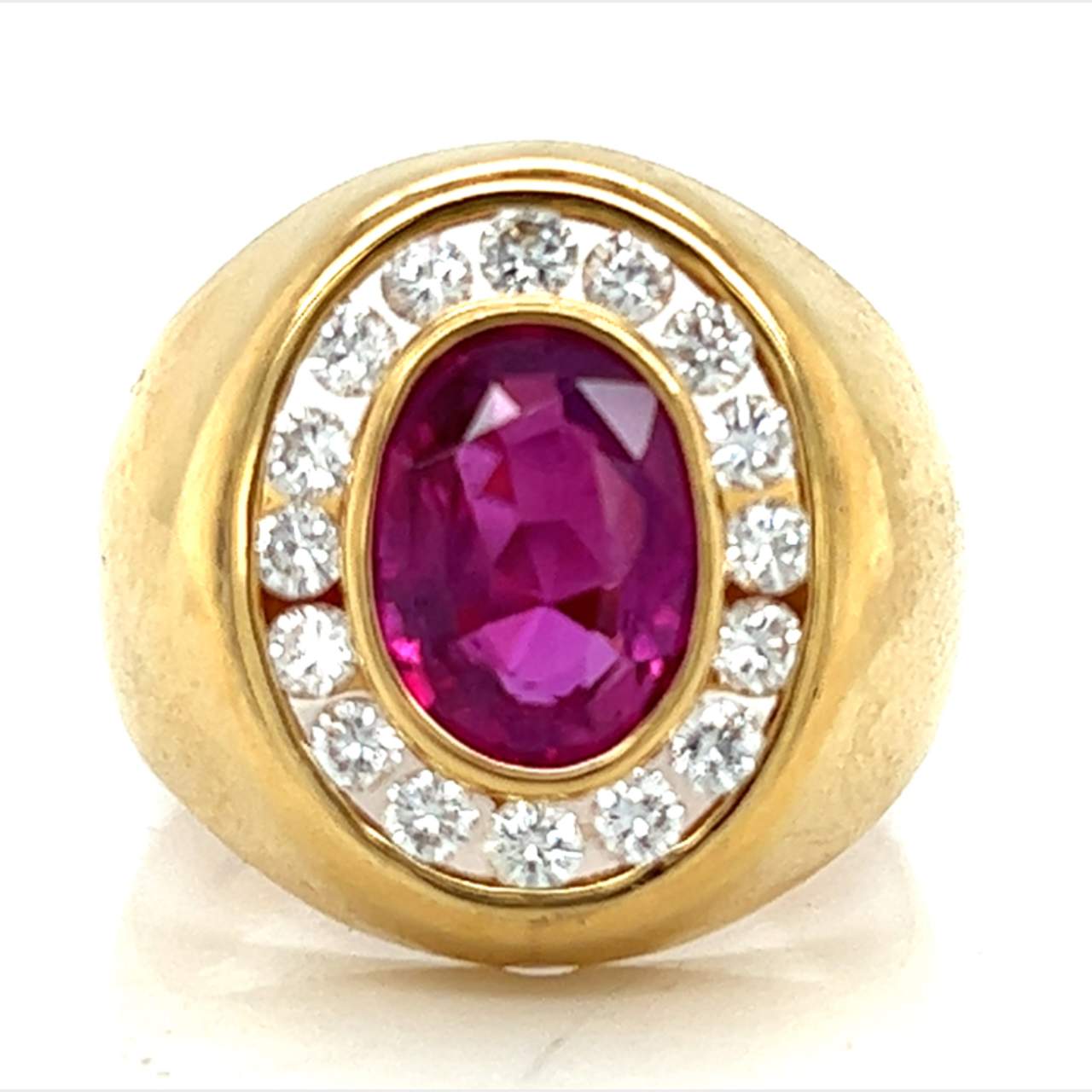18K Yellow Gold Ruby & Diamond Ring