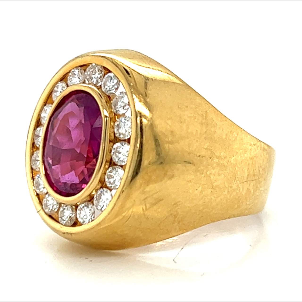 18K Yellow Gold Ruby & Diamond Ring