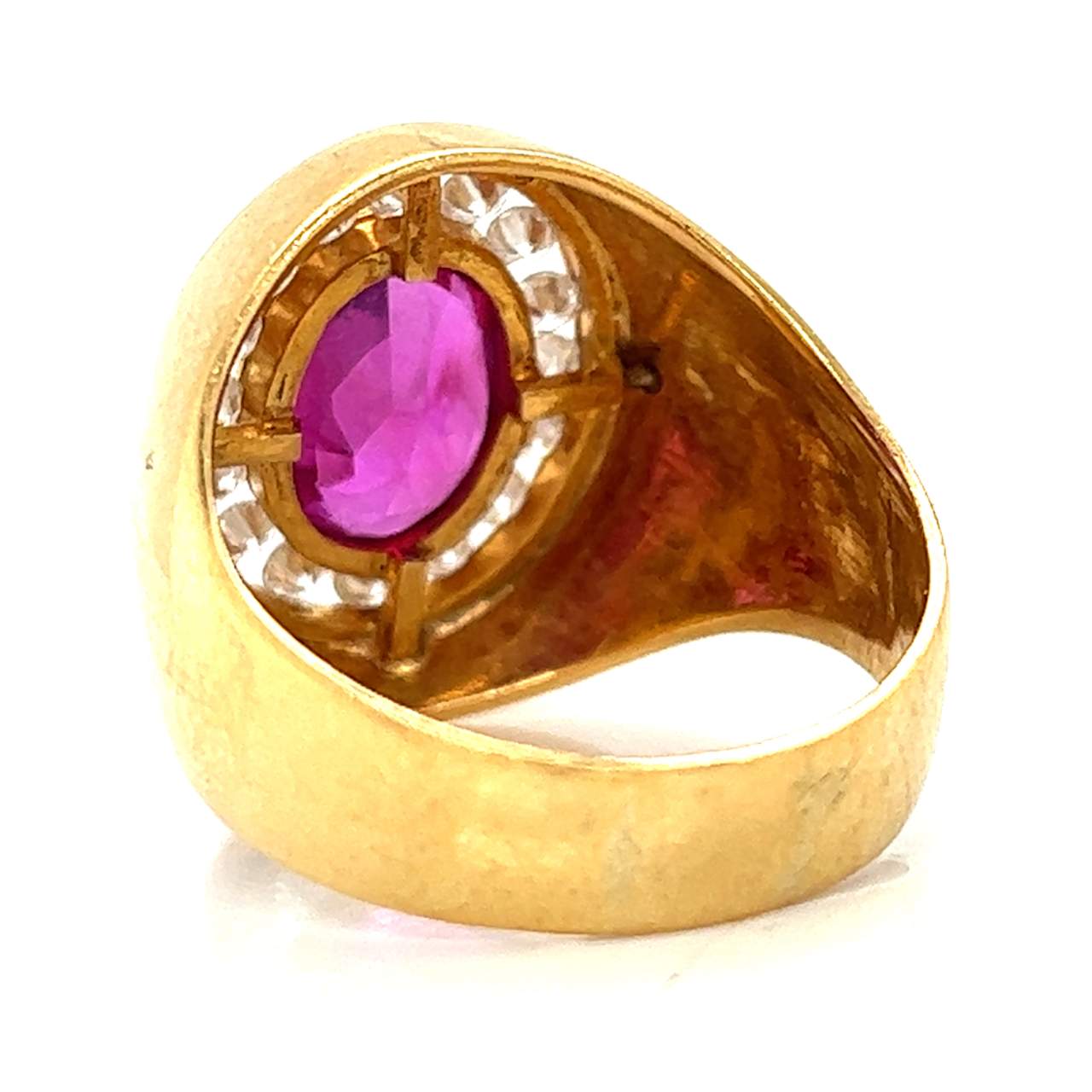 18K Yellow Gold Ruby & Diamond Ring
