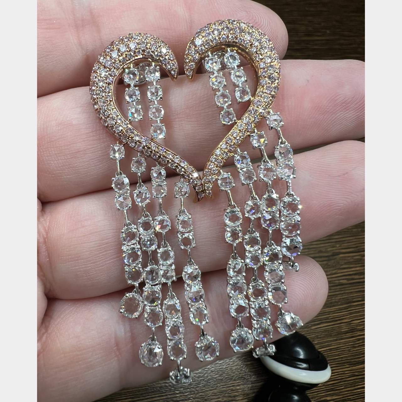 18K Rose & White Gold 8.50 Ct. Diamond Earrings