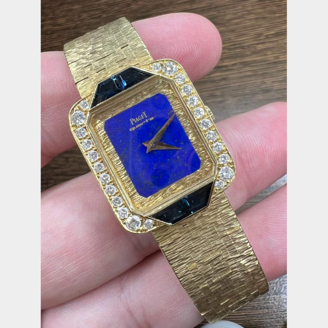 Piaget 18K Yellow Gold Lapis Lazuli, Sapphire, & Diamond Watch