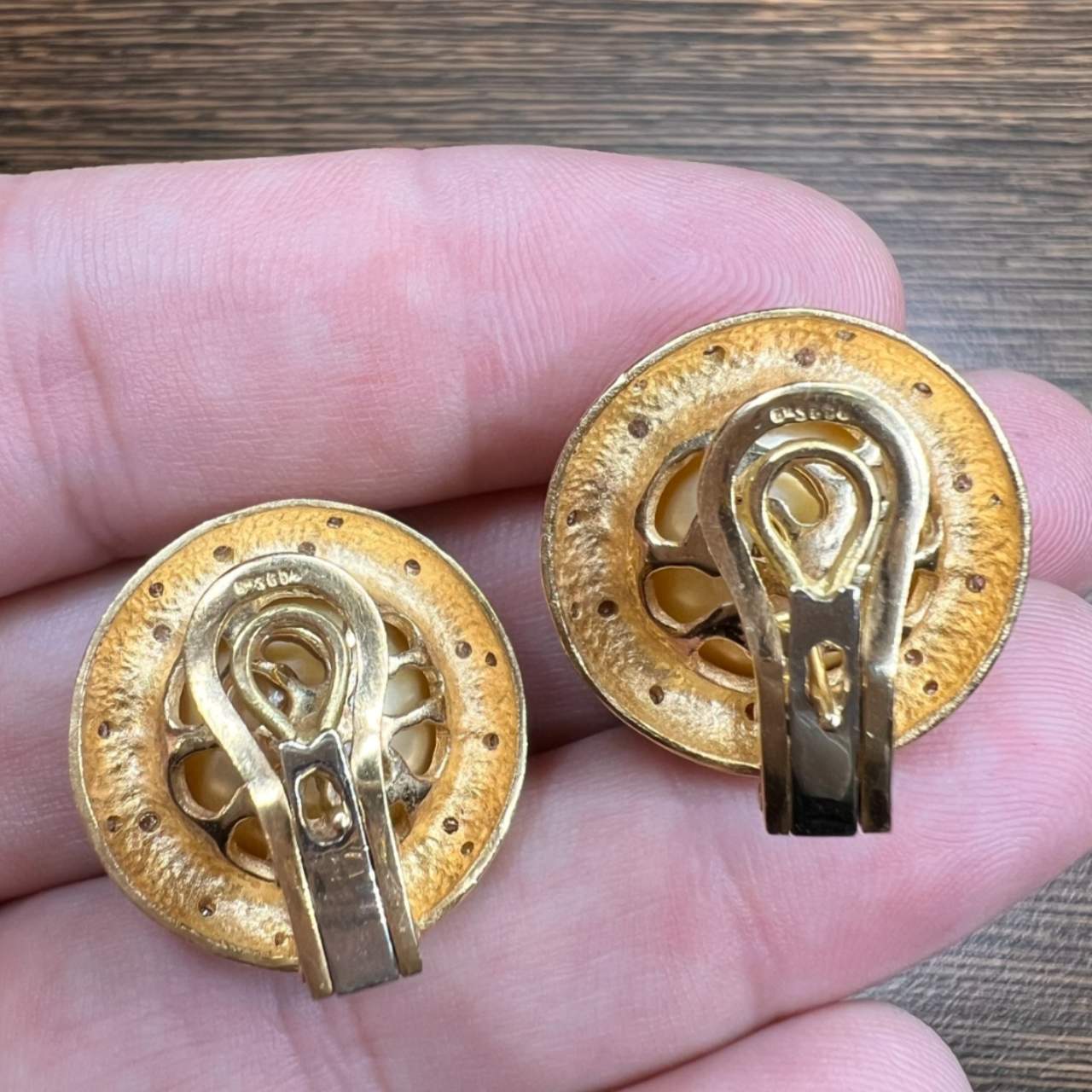 YVEL 14K Yellow Gold Golden South Sea Pearl and Diamond Earrings