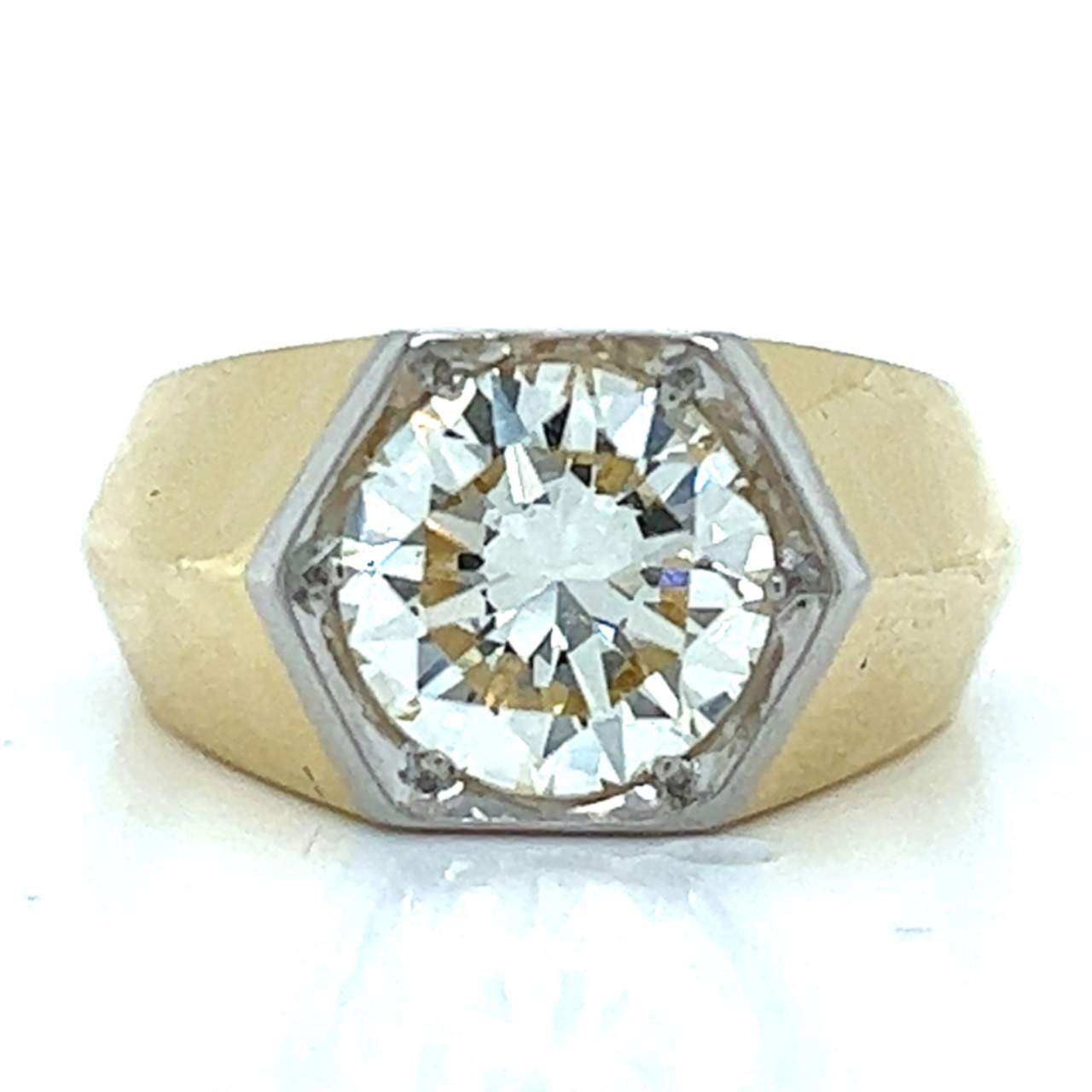 1960’s 18K Yellow Gold & Platinum 2.60 Ct. Diamond Ring