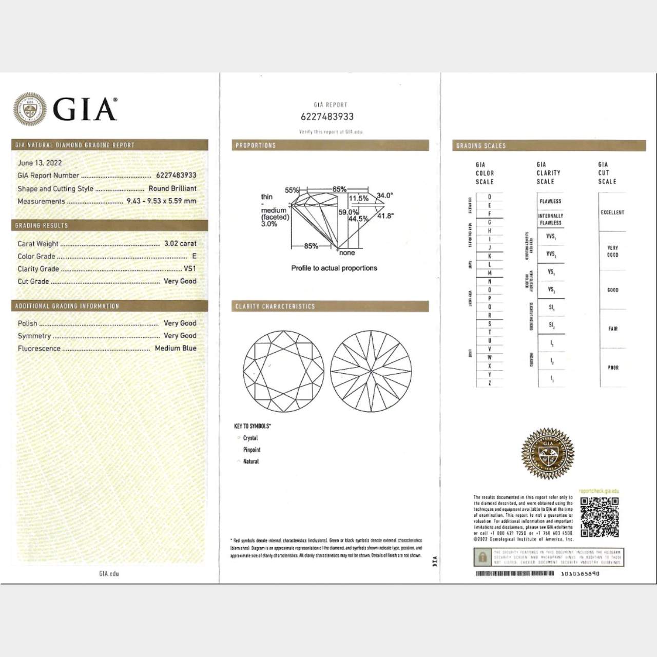 18K White Gold 3.02 Ct. GIA Certified Diamond Ring