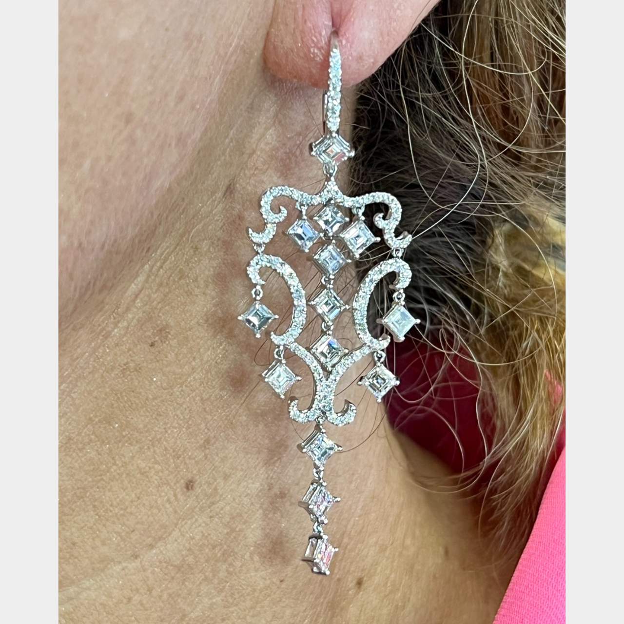 Platinum 8.70 Ct. Diamond Earrings