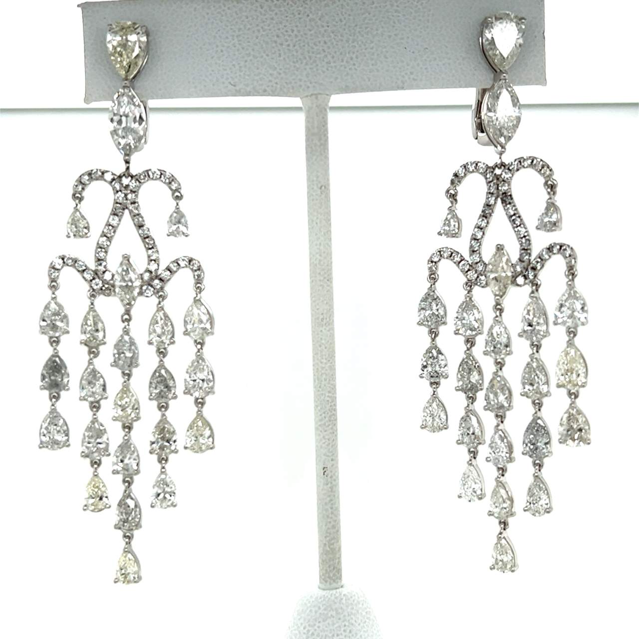 Platinum 19.80 Ct. Diamond Chandelier Earrings