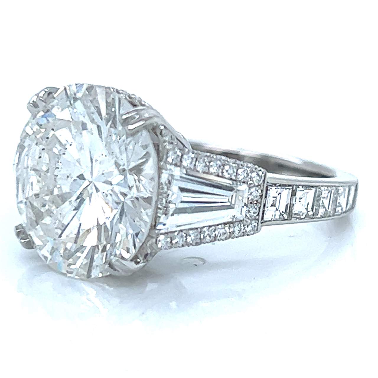Platinum 10.21 Ct. HRD Certified Diamond Engagement Ring