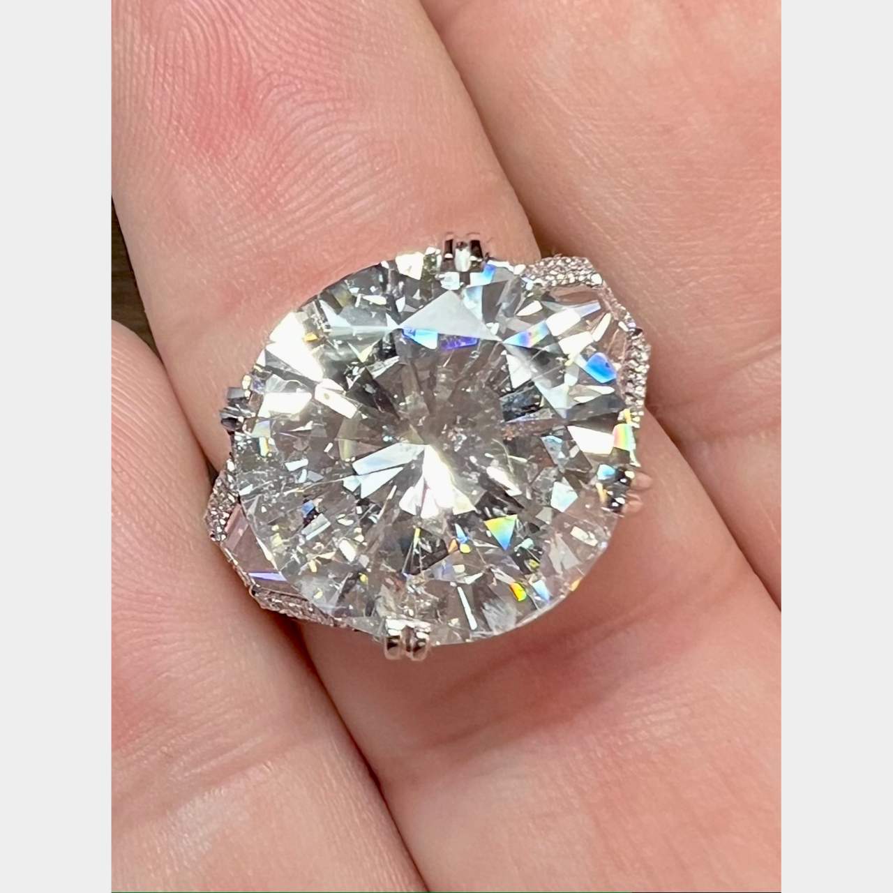 Platinum 10.21 Ct. HRD Certified Diamond Engagement Ring