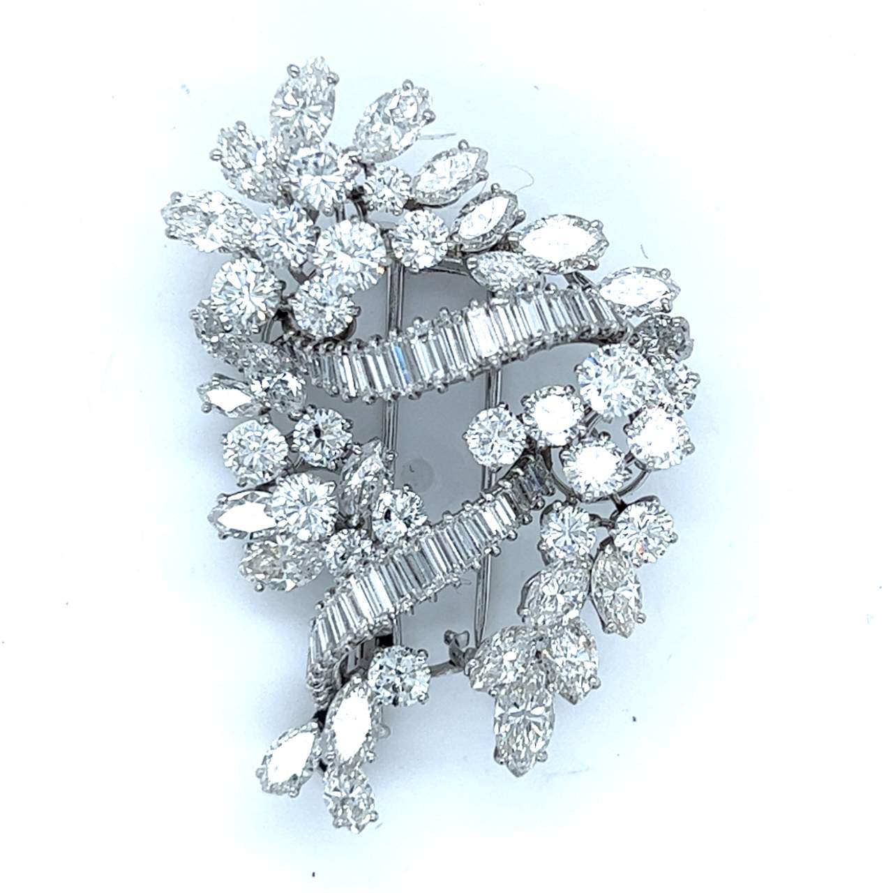 Platinum 12.90 Ct. Diamond Brooch