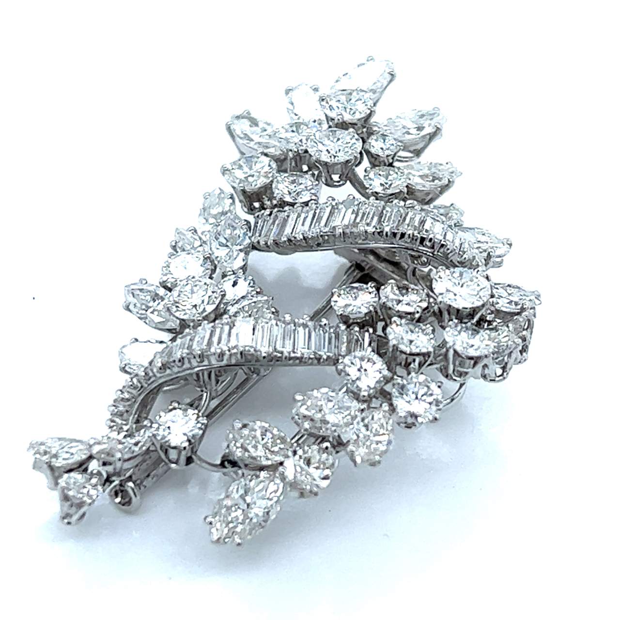 Platinum 12.90 Ct. Diamond Brooch