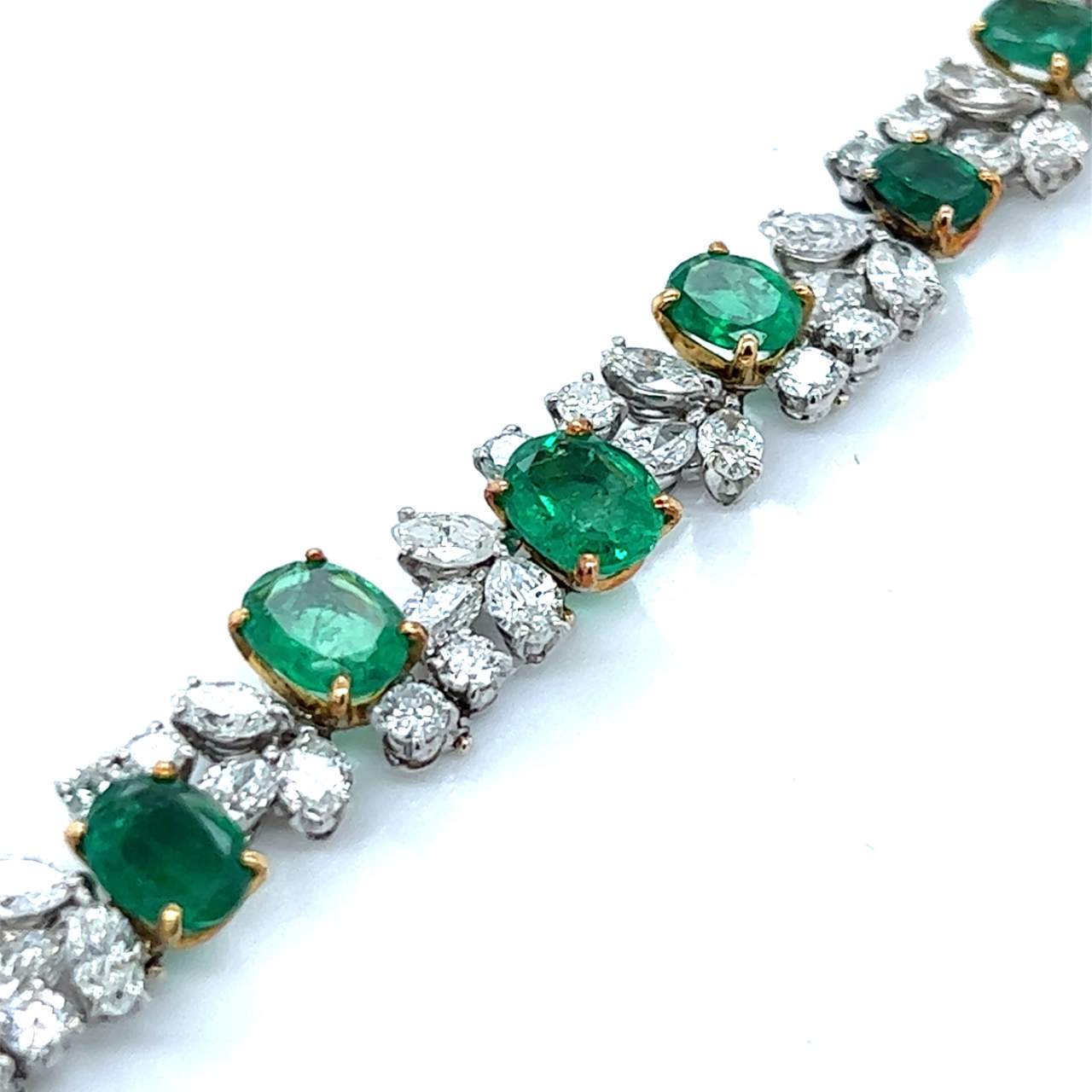 Platinum & 18K Colombian Emerald and Diamond Bracelet