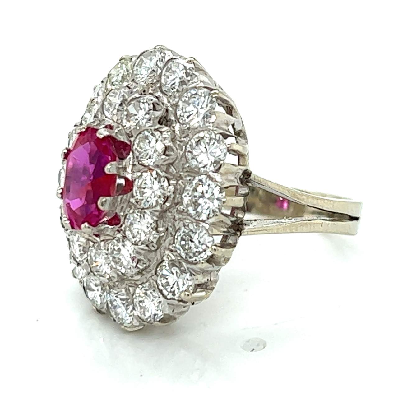 18K GIA Certified Burma No-heat Ruby & Diamond Ring