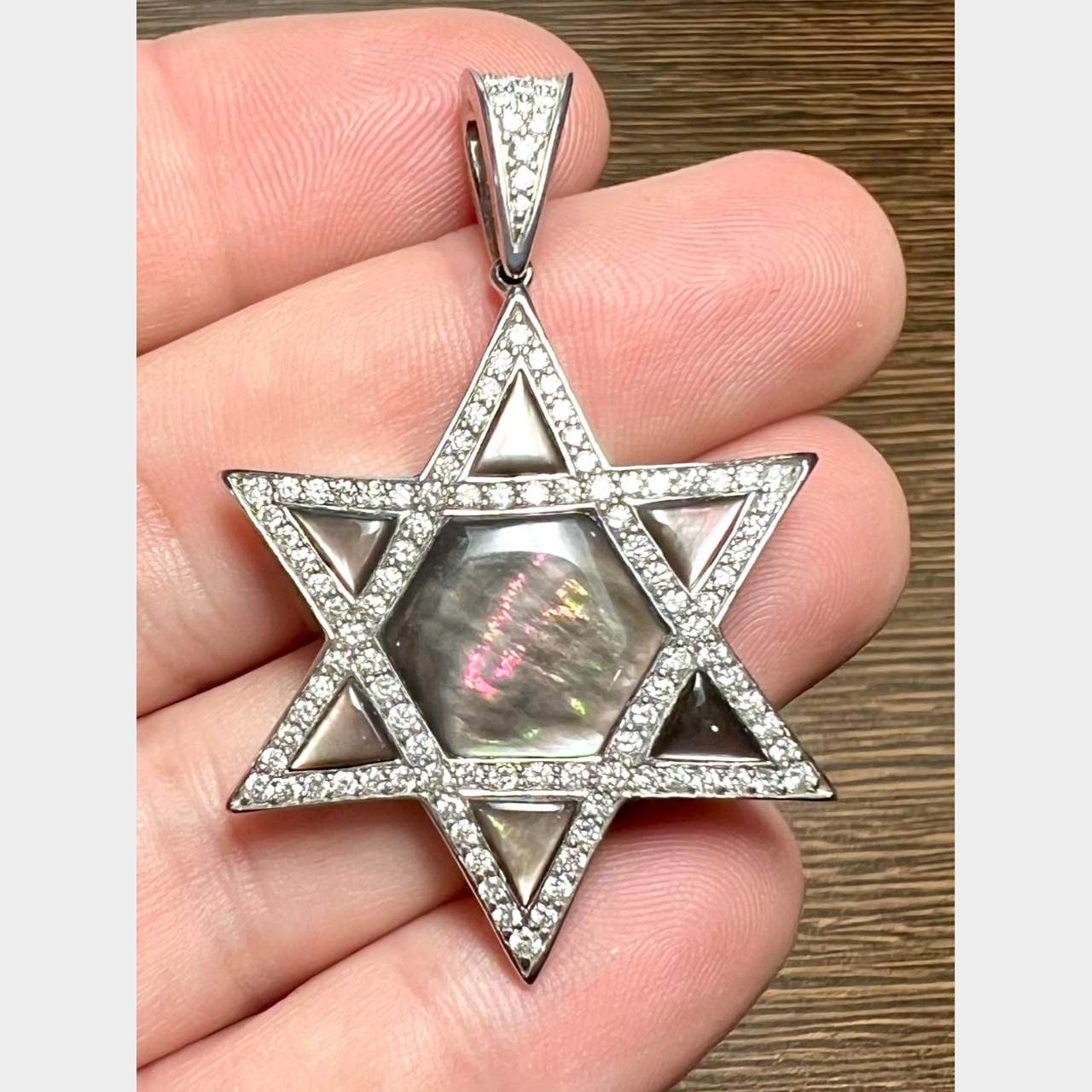 KABANA 14K White Gold Star of David Diamond Pendant